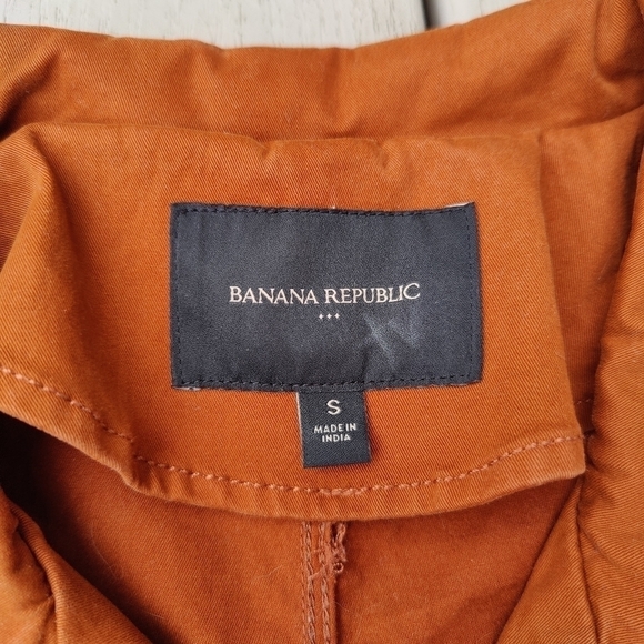 Banana Republic Rust Burnt Orange Military Utility Zip Up Jacket Womens S Small - Picture 3 of 13